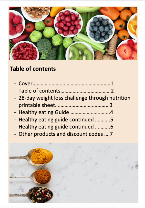 28 Day Healthy Eating Challenge